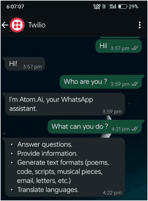 WhatsApp Chatbot